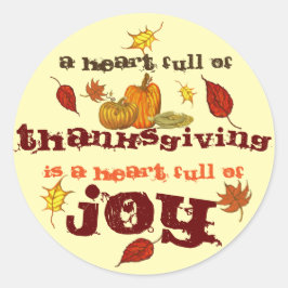 Ein Herz voller Erntedank Runder Aufkleber