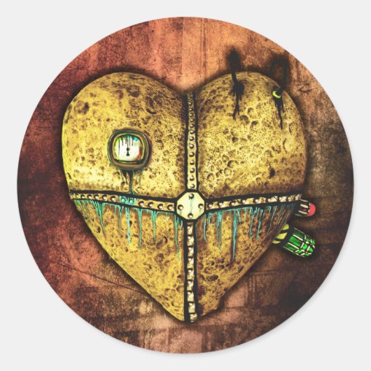 Ein Herz weniger gebrochen Gothic Art Stickers (Vorderseite)