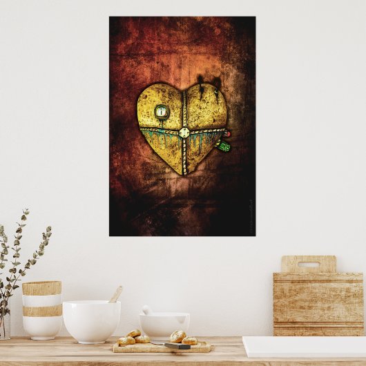 Ein Herz weniger gebrochenes Gothic Art Poster (Küche)