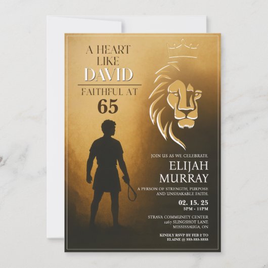 Ein Herz wie David Birthday Einladung (Vorderseite)