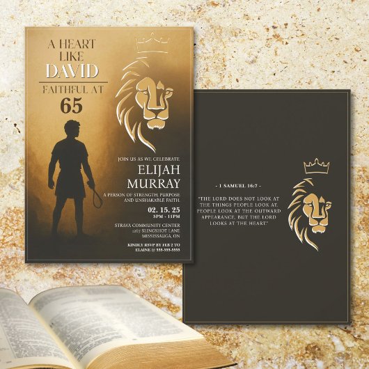 Ein Herz wie David Birthday Einladung