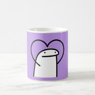 Ein herzförmiger Cartoon Kaffeetasse