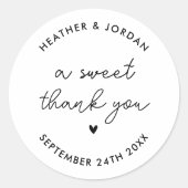 Ein herzlicher Dank, dass Sie Süßigkeiten für sich Runder Aufkleber (Vorderseite)