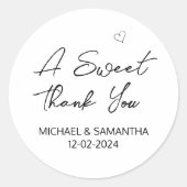 Ein herzlicher Dank für Ihre Gastgeschenk Hochzeit Runder Aufkleber (Vorderseite)
