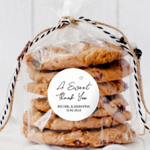 Ein herzlicher Dank für Ihre Gastgeschenk Hochzeit Runder Aufkleber