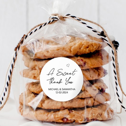 Ein herzlicher Dank für Ihre Gastgeschenk Hochzeit Runder Aufkleber