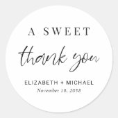 Ein herzlicher Dank für Ihre Gastgeschenk Hochzeit Runder Aufkleber (Vorderseite)