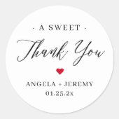 Ein herzlicher Dank für Ihre Minimalistische Gastg Runder Aufkleber (Vorderseite)