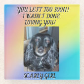 Ein herzlicher Hund-Gedenkstätte 1 Foto Moderner S Glasuntersetzer (Vorderseite)