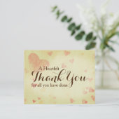 Ein herzliches Dankeschön an Postcard, anpassbar Postkarte (Stehend Vorderseite)