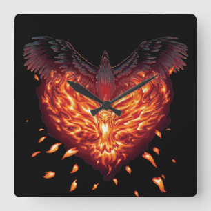 Ein Herzwiederkehrer Quadratische Wanduhr