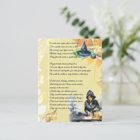 Ein Hexengedicht Postkarte (Stehend Vorderseite)