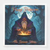 Ein Hexenmeister bricht ein Halloween-Party auf Serviette (Vorderseite)