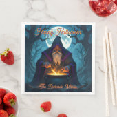 Ein Hexenmeister bricht ein Halloween-Party auf Serviette (Beispiel)