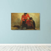 Ein Highlander, Black Watch besucht einen General  Leinwanddruck (Insitu (Holzboden))