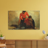 Ein Highlander, Black Watch besucht einen General  Leinwanddruck (Insitu (Wohnzimmer))