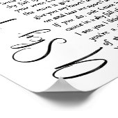 Ein Himmel voller Stars Weißes Skript Song Lyric P Poster (Ecke)