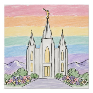 Ein himmlischer Ort des Friedens Schöner LDS-Tem Poster