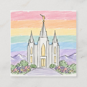 Ein himmlischer Ort des Friedens   Schöner LDS-Tem Quadratische Visitenkarte