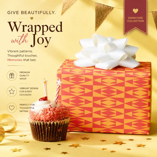 Ein Hintergrundmuster mit Orange und Pfirsich Geschenkpapier