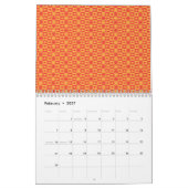 Ein Hintergrundmuster mit Orange und Pfirsich Kalender (Feb 2027)