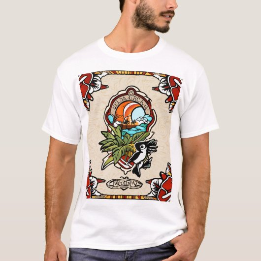Ein Hinweis auf den traditionellen Blitz Tattoo St T-Shirt (Vorderseite)