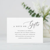 Ein Hinweis auf die Geschenkkarte | Elegantes Wuns Begleitkarte (Stehend Vorderseite)