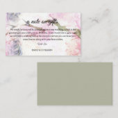 Ein Hinweis auf Geschenke Elegante Hochzeit wünsch Begleitkarte (Vorne/Hinten)