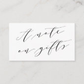 Ein Hinweis auf Geschenke Elegantes Minimalistisch Begleitkarte (Vorderseite)
