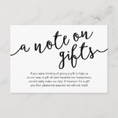 Ein Hinweis auf Geschenke, Flitterwochengeld Begleitkarte (Vorderseite)