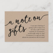 Ein Hinweis auf Geschenke, Flitterwochengeld Begleitkarte (Vorderseite)