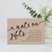 Ein Hinweis auf Geschenke, Flitterwochengeld Begleitkarte (Stehend Vorderseite)