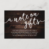 Ein Hinweis auf Geschenke, Flitterwochengeld Begleitkarte (Vorderseite)