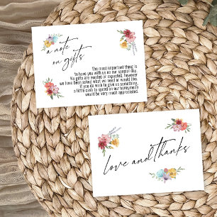 Ein Hinweis auf Geschenke gestrichene Wildblumen H Begleitkarte