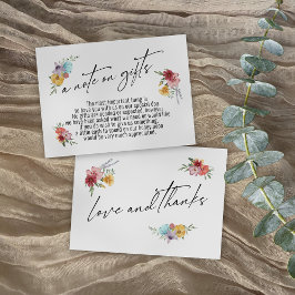 Ein Hinweis auf Geschenke gestrichene Wildblumen H Begleitkarte