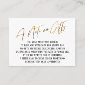 Ein Hinweis auf Geschenke Gold Moderne Handschrift Begleitkarte (Vorderseite)