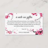 ein Hinweis auf Geschenke Hochzeit klug wünschend Begleitkarte (Vorderseite)