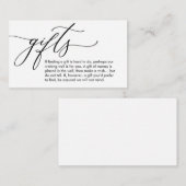 Ein Hinweis auf Geschenke, Hochzeitsreise Flitterw Begleitkarte (Vorne/Hinten)