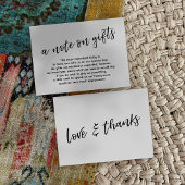 Ein Hinweis auf Geschenke Lässige Handschrift Hoch Begleitkarte