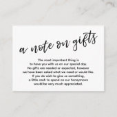 Ein Hinweis auf Geschenke Lässige Handschrift Hoch Begleitkarte (Vorderseite)