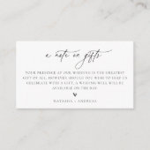 Ein Hinweis auf Geschenke mit Hochzeitskarte Begleitkarte (Vorderseite)