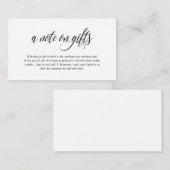 Ein Hinweis auf Geschenke, Moderne Elegante Hochze Begleitkarte (Vorne/Hinten)