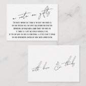 Ein Hinweis auf Geschenke, Moderne Handschrift wei Begleitkarte (Vorne/Hinten)