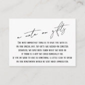 Ein Hinweis auf Geschenke, Moderne Handschrift wei Begleitkarte (Vorderseite)