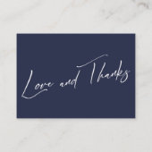 Ein Hinweis auf Geschenke Moderne Handwriting Navy Begleitkarte (Rückseite)