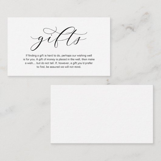 Ein Hinweis auf Geschenke, schöne Eleganz Luxus en Begleitkarte (Vorne/Hinten)