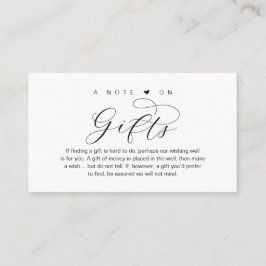 Ein Hinweis auf Hochzeitsgeschenke, schöne Eleganz Begleitkarte