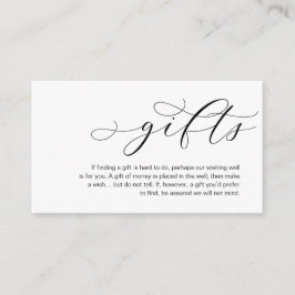 Ein Hinweis auf Hochzeitsgeschenke, schöne Eleganz Begleitkarte
