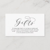 Ein Hinweis auf Hochzeitsgeschenke, schöne Eleganz Begleitkarte (Vorderseite)