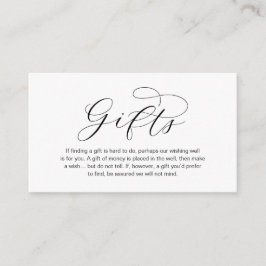 Ein Hinweis auf Hochzeitsgeschenke, schöne Eleganz Begleitkarte